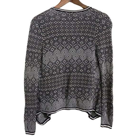 LOFT Womens Blue White Southwestern Print Open Front Cardigan Sweater Small - Picture 5 of 5